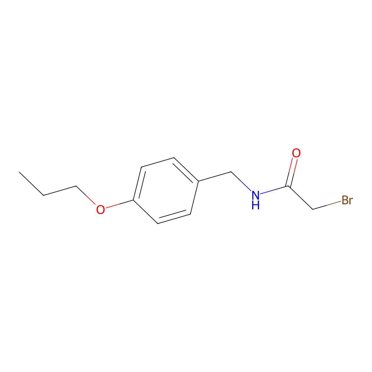 2-Bromo-n-(4-propoxybenzyl)acetamide molecular structure, CAS 1225740-34-0