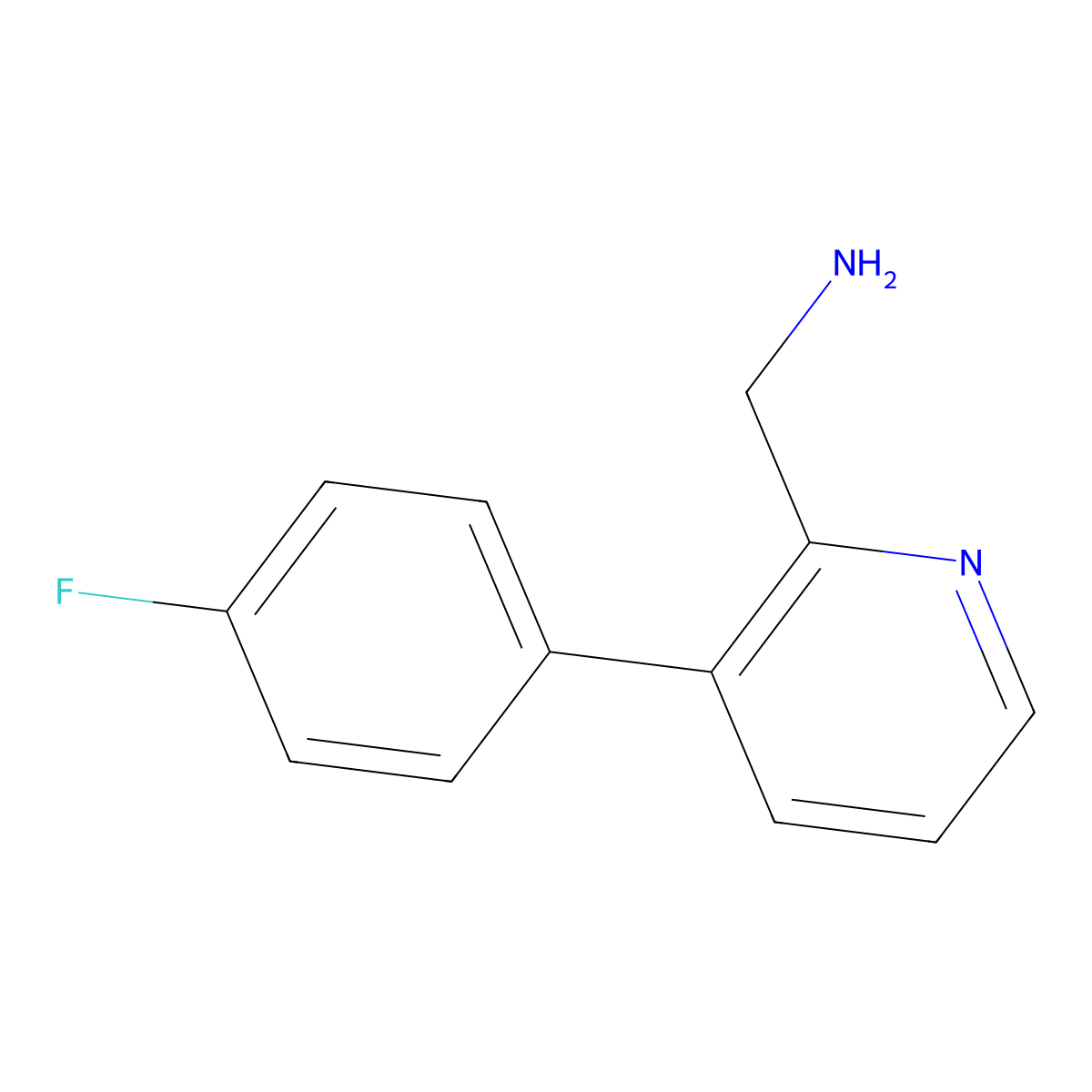[3-(4-Fluorophenyl)pyridin-2-yl]methanamine molecular structure, CAS 1225741-77-4