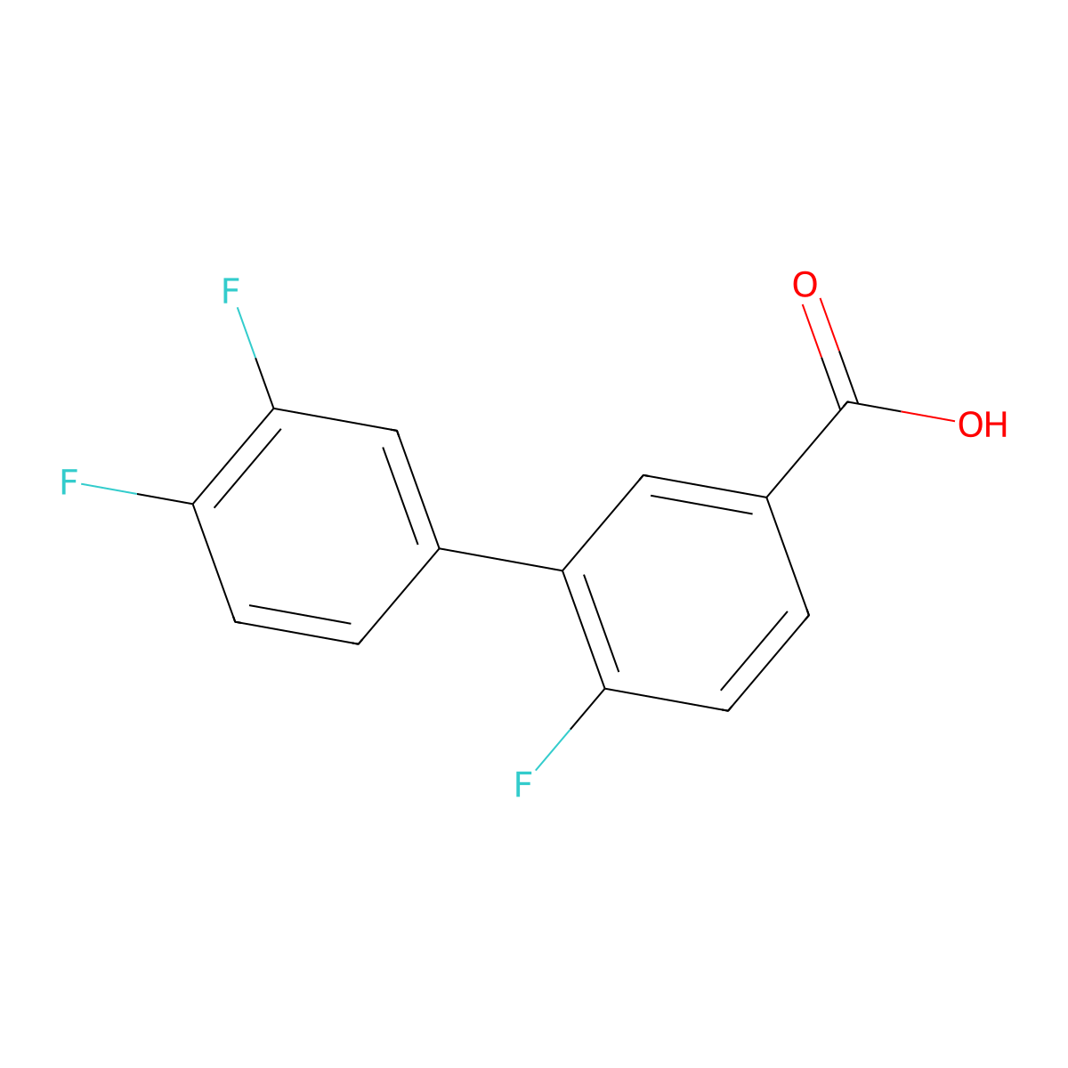 3-(3,4-Difluorophenyl)-4-fluorobenzoic acid molecular structure, CAS 1225742-01-7