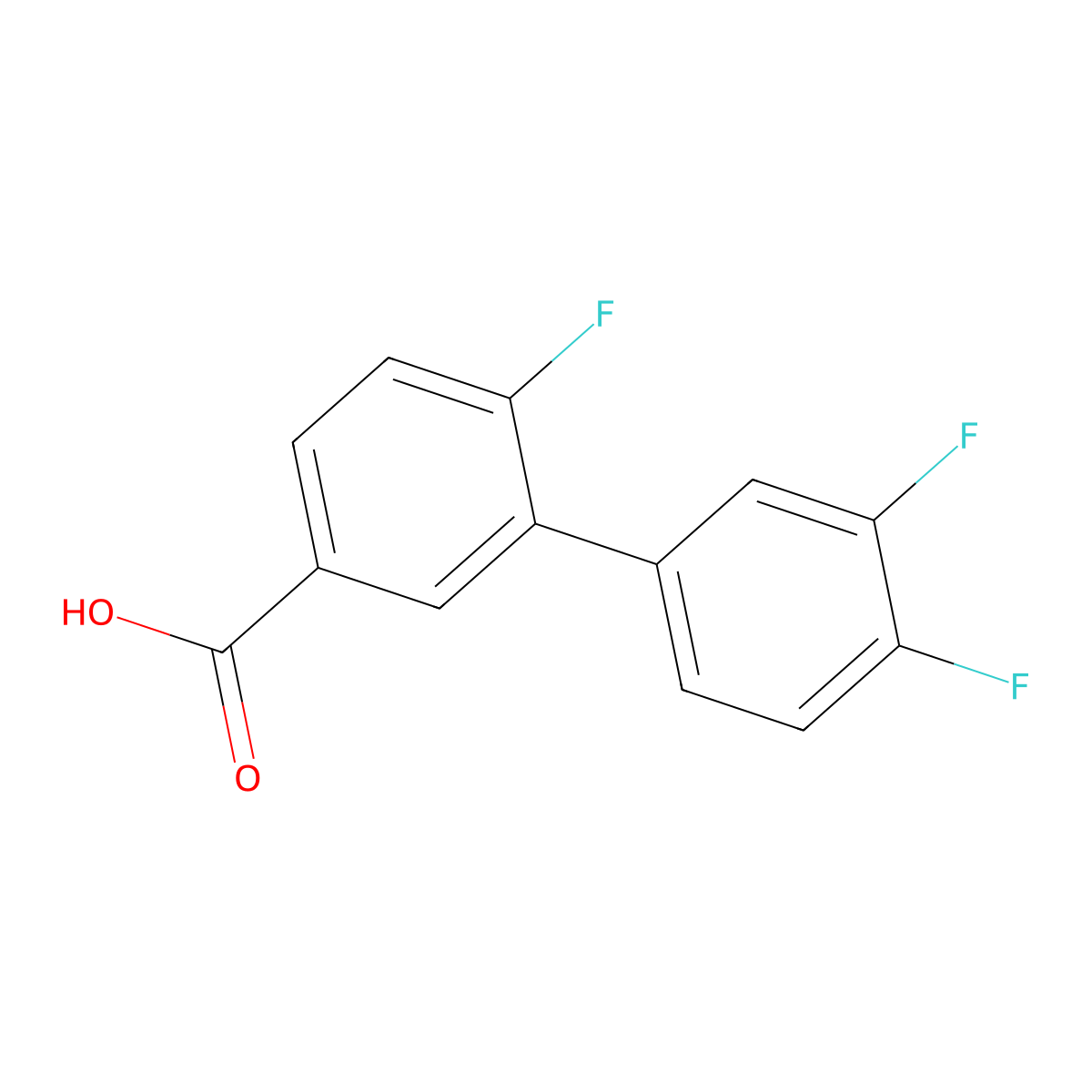 3-(3,4-Difluorophenyl)-4-fluorobenzoic acid molecular structure, CAS 1225742-01-7