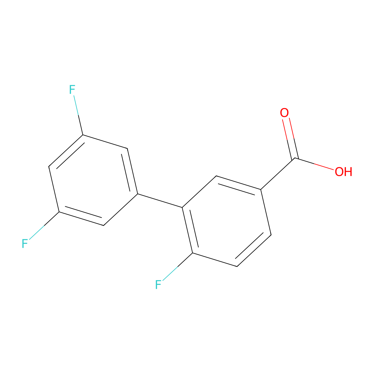 3-(3,5-Difluorophenyl)-4-fluorobenzoic acid molecular structure, CAS 1225742-79-9