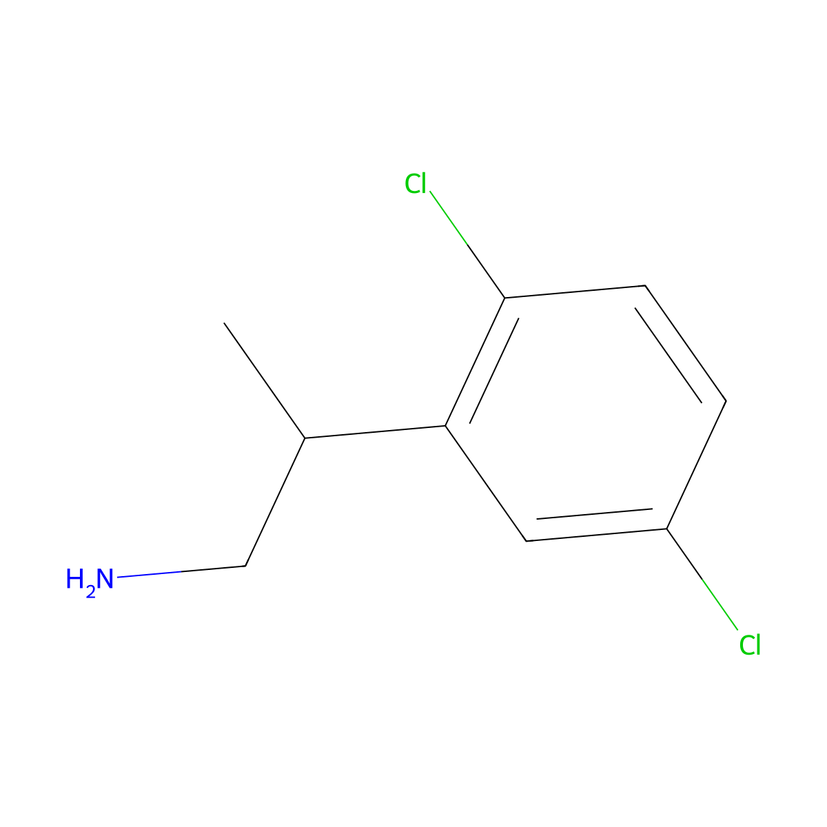 2-(2,5-Dichlorophenyl)propan-1-amine molecular structure, CAS 1225743-42-9
