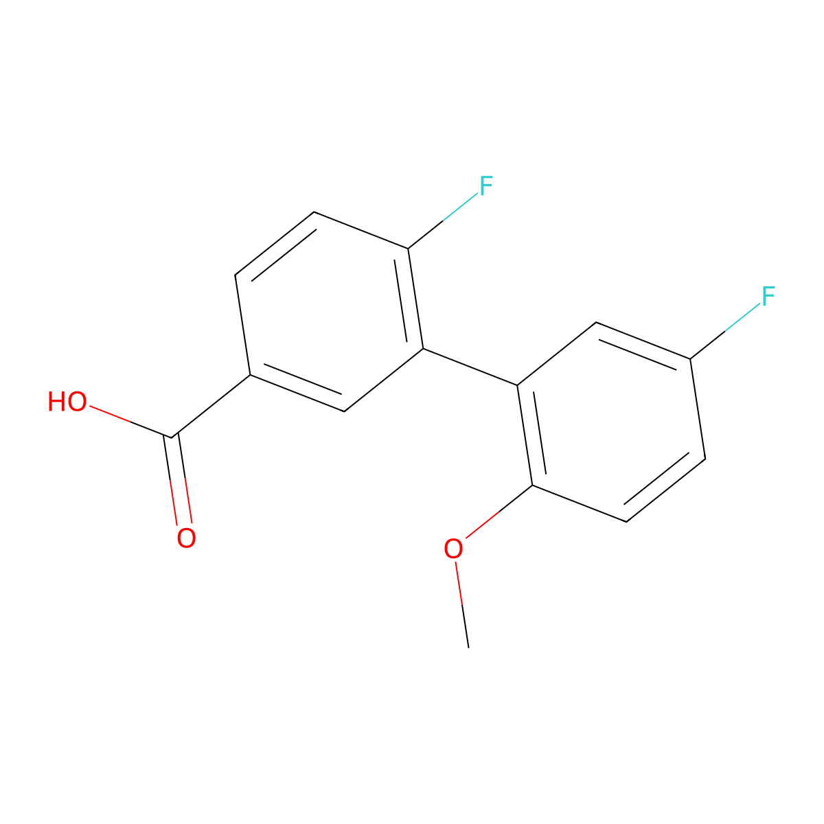 4-Fluoro-3-(5-fluoro-2-methoxyphenyl)benzoic acid molecular structure, CAS 1225744-45-5