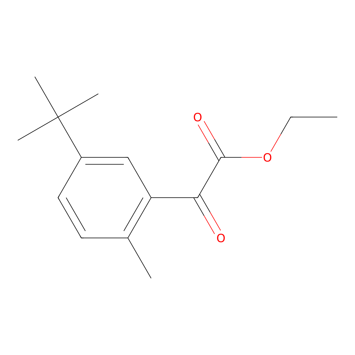 Ethyl 5-(1,1-dimethylethyl)-2-methyl-alpha-oxobenZeneacetate molecular structure, CAS 1225753-50-3