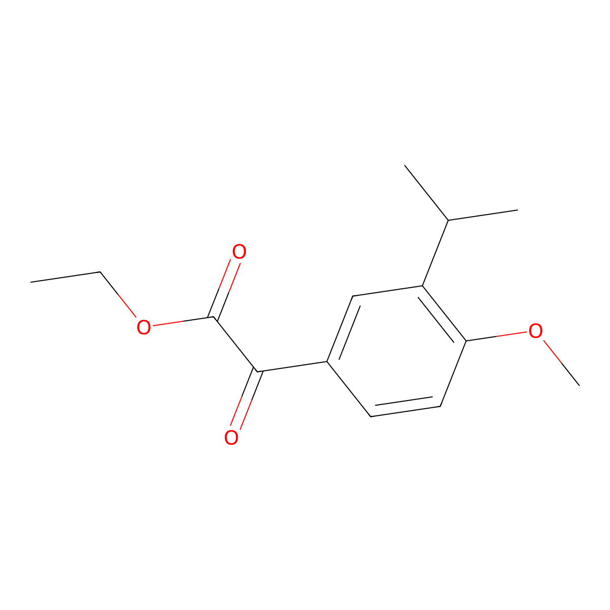 Ethyl 4-methoxy-3-(1-methylethyl)-alpha-oxobenZeneacetate molecular structure, CAS 1225757-20-9