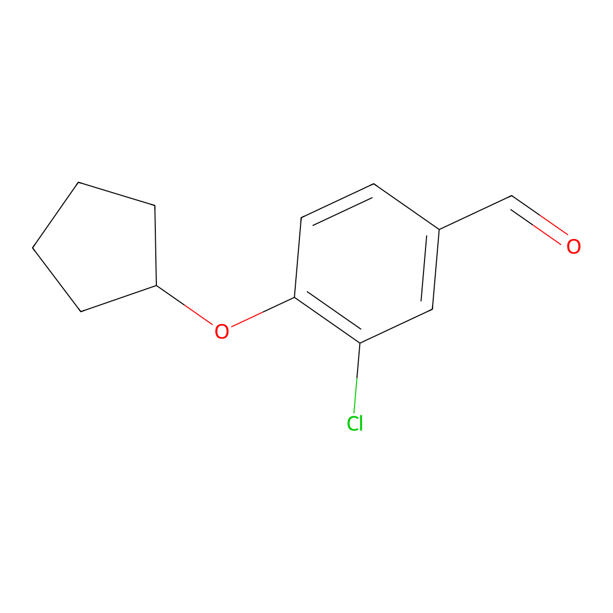 3-Chloro-4-(cyclopentyloxy)benZaldehyde molecular structure, CAS 1225763-62-1