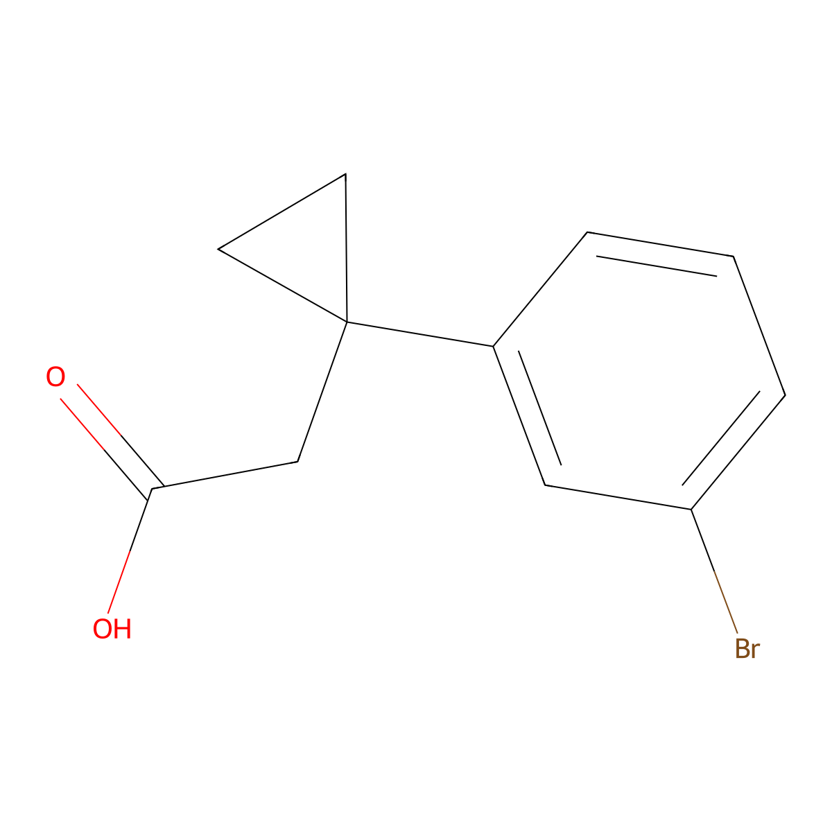 2-[1-(3-Bromophenyl)cyclopropyl]acetic acid molecular structure, CAS 1225763-93-8