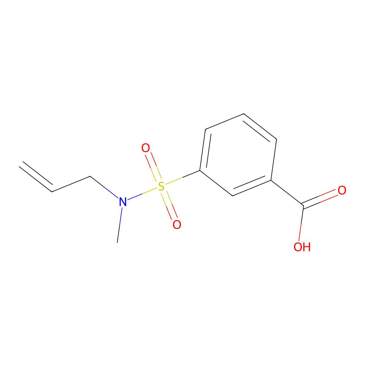 3-(Methyl(prop-2-en-1-yl)sulfamoyl)benzoic acid molecular structure, CAS 1225764-58-8