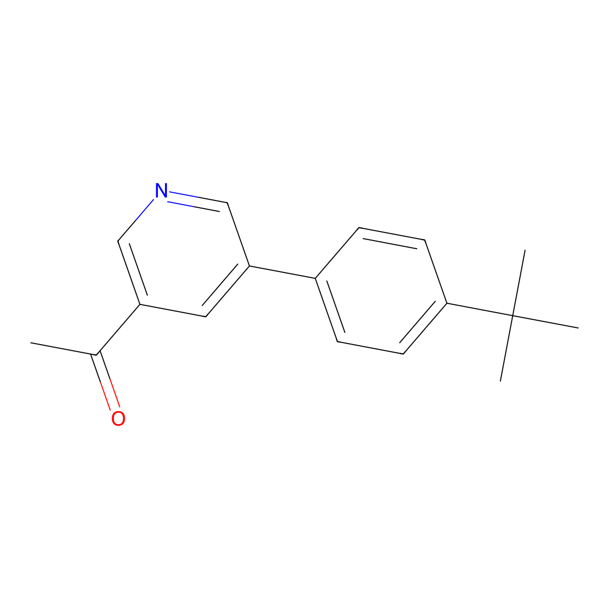 1-[5-[4-(1,1-Dimethylethyl)phenyl]-3-pyridinyl]ethanone molecular structure, CAS 1225765-58-1