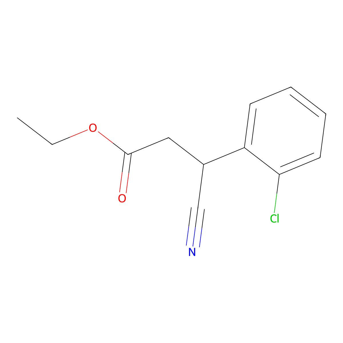 Ethyl 3-(2-chlorophenyl)-3-cyanopropanoate molecular structure, CAS 1225766-57-3