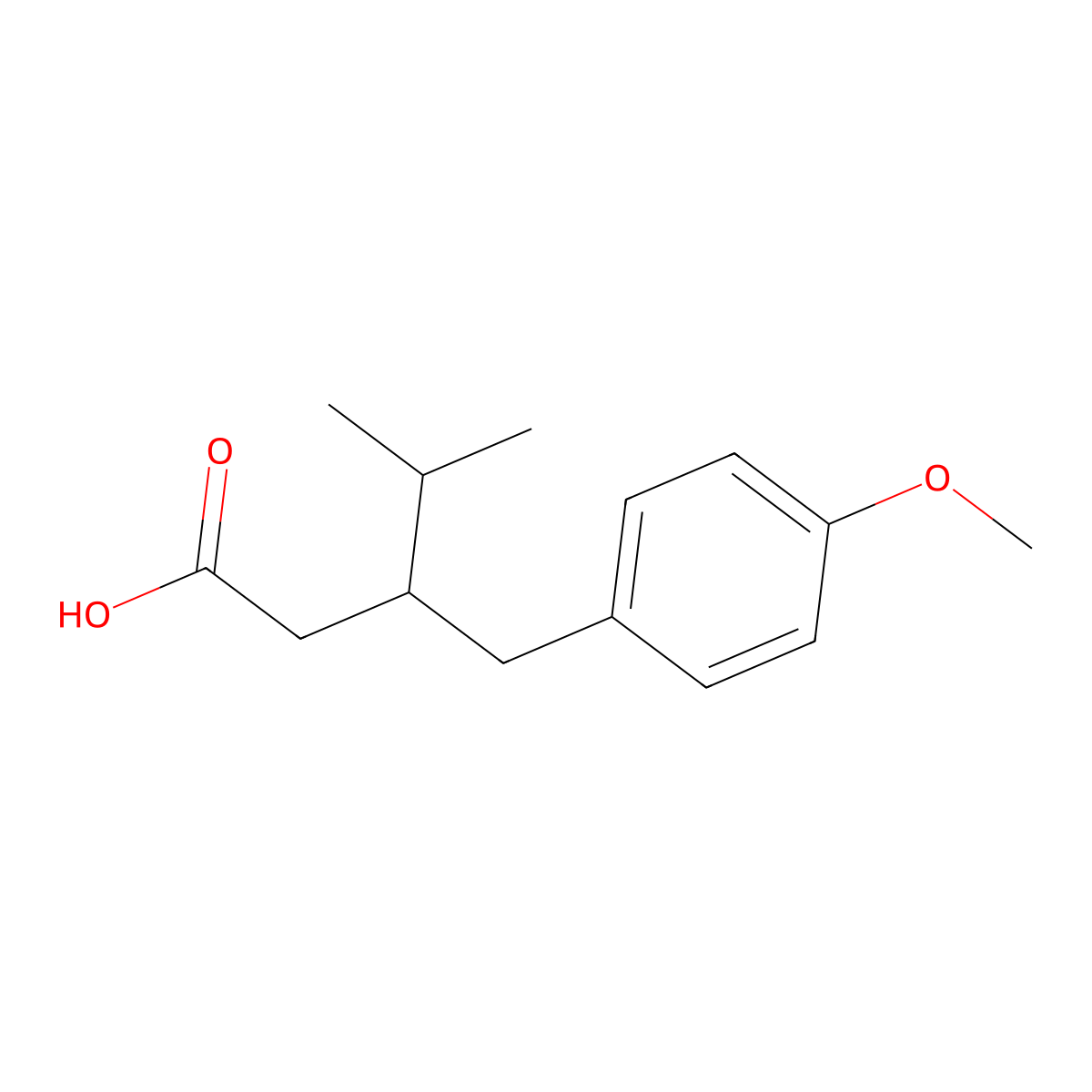 3-(4-Methoxybenzyl)-4-methylpentanoic acid molecular structure, CAS 1225766-70-0