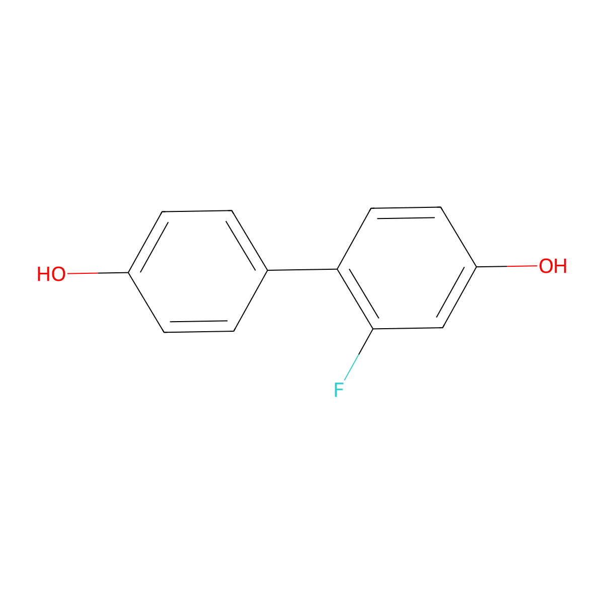 3-Fluoro-4-(4-hydroxyphenyl)phenol molecular structure, CAS 1225772-51-9