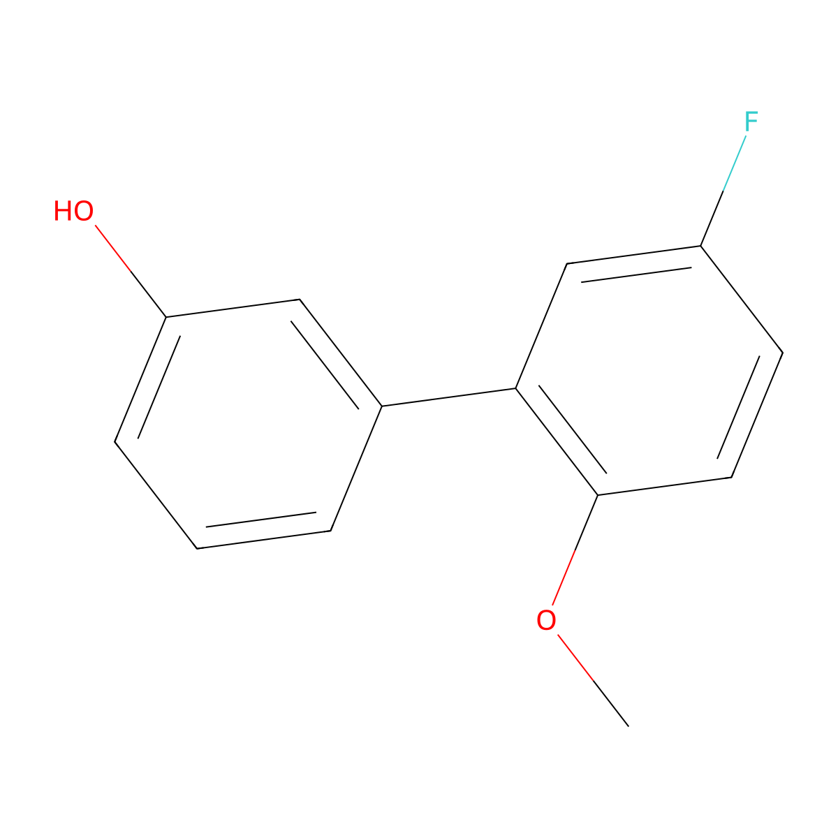3-(5-Fluoro-2-methoxyphenyl)phenol molecular structure, CAS 1225773-98-7