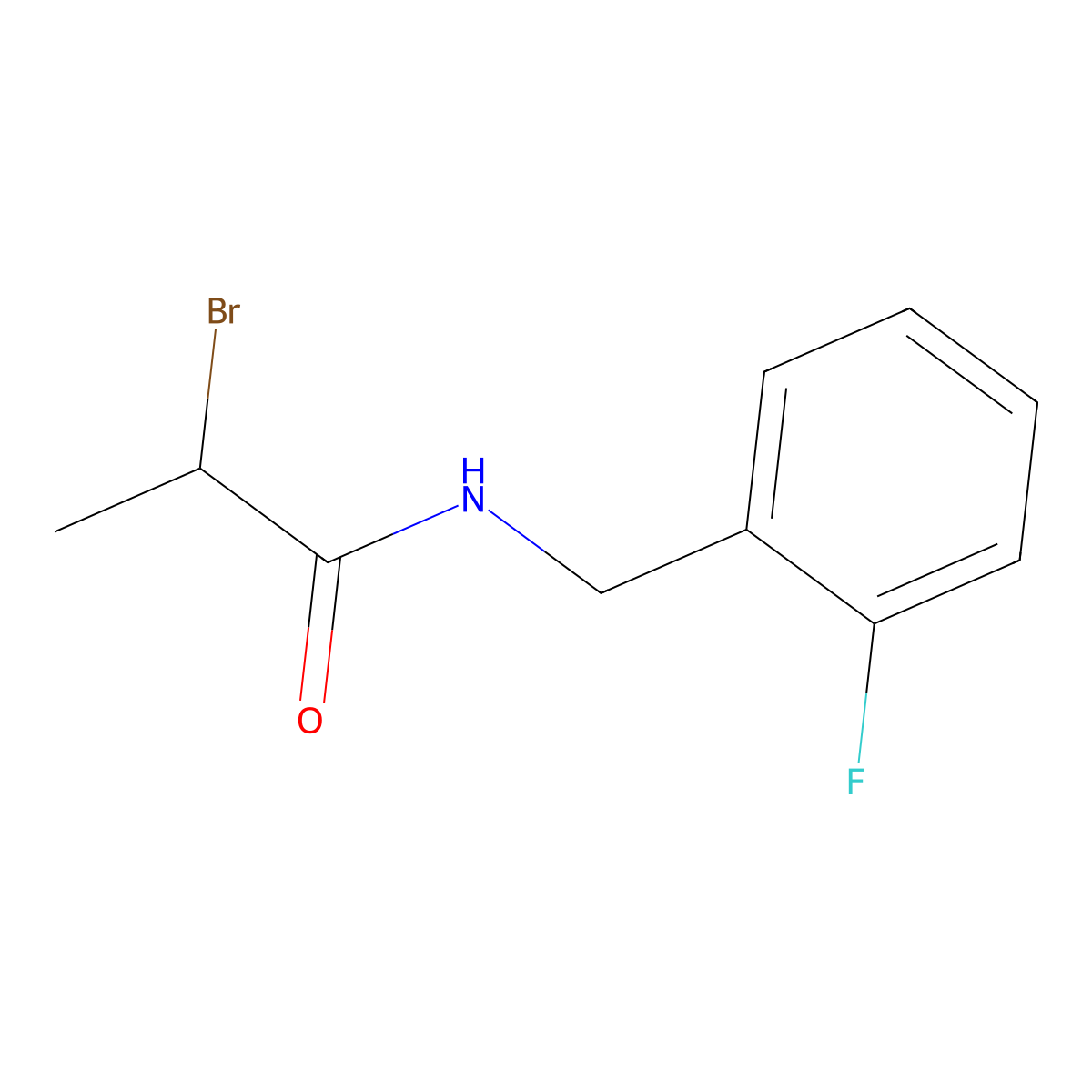 2-Bromo-N-(2-fluorobenzyl)propanamide molecular structure, CAS 1225775-93-8