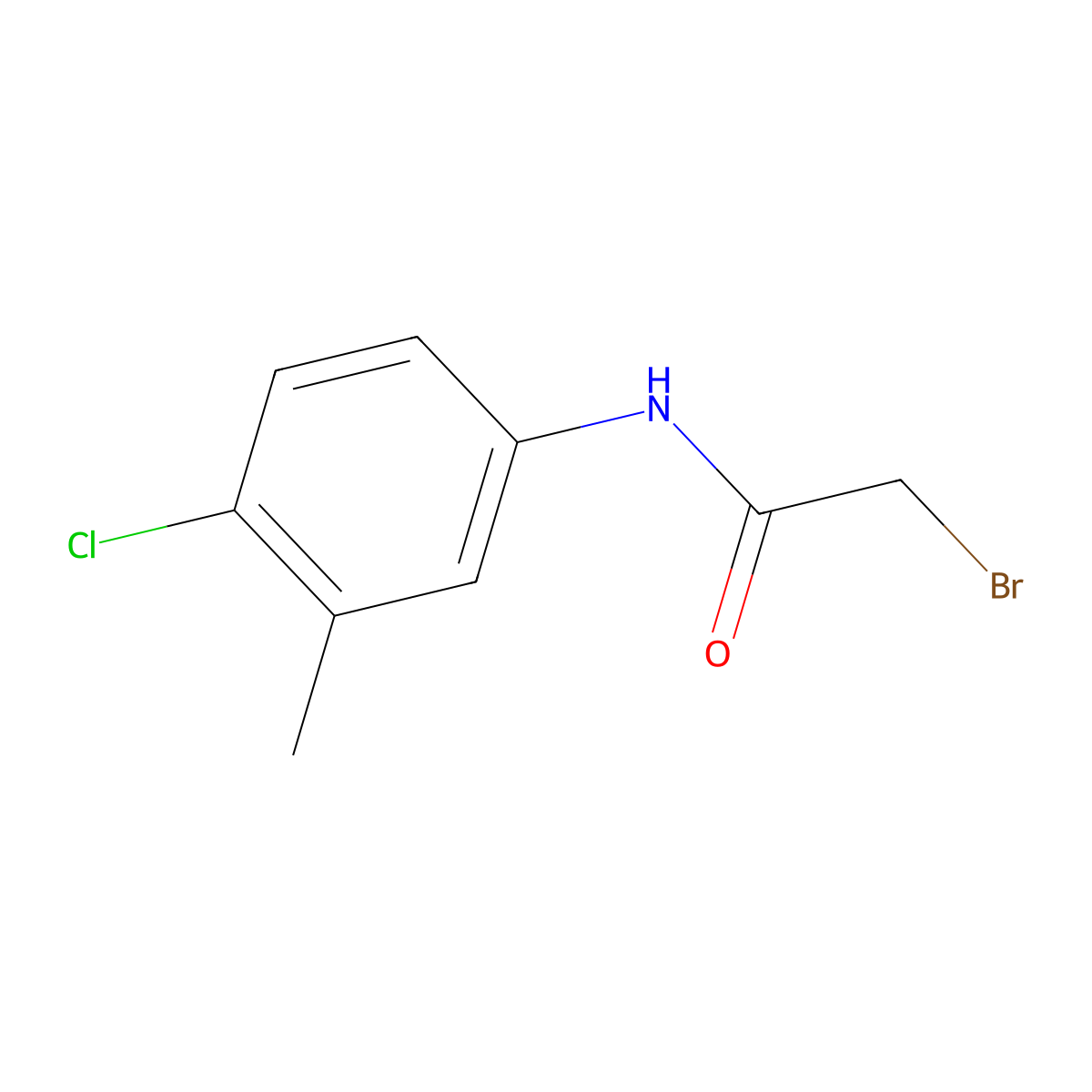 2-bromo-N-(4-chloro-3-methylphenyl)acetamide molecular structure, CAS 1225777-86-5