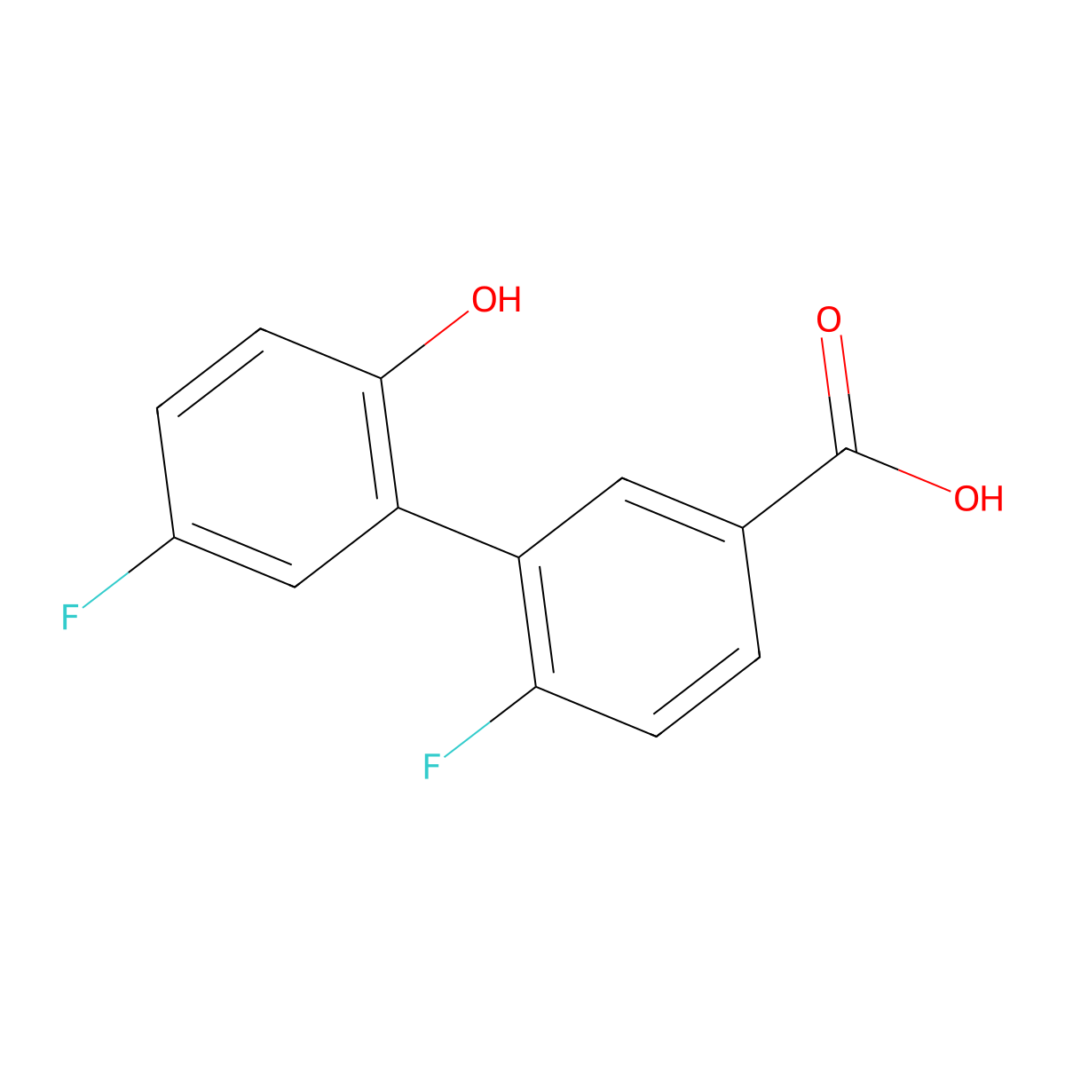4-Fluoro-3-(5-fluoro-2-hydroxyphenyl)benzoic acid molecular structure, CAS 1225778-74-4