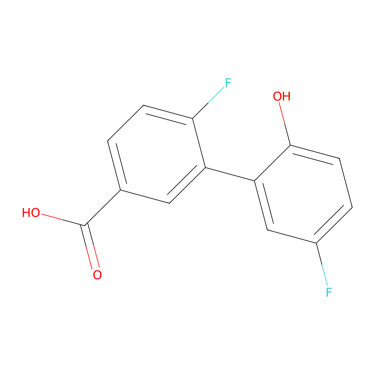 4-Fluoro-3-(5-fluoro-2-hydroxyphenyl)benzoic acid molecular structure, CAS 1225778-74-4