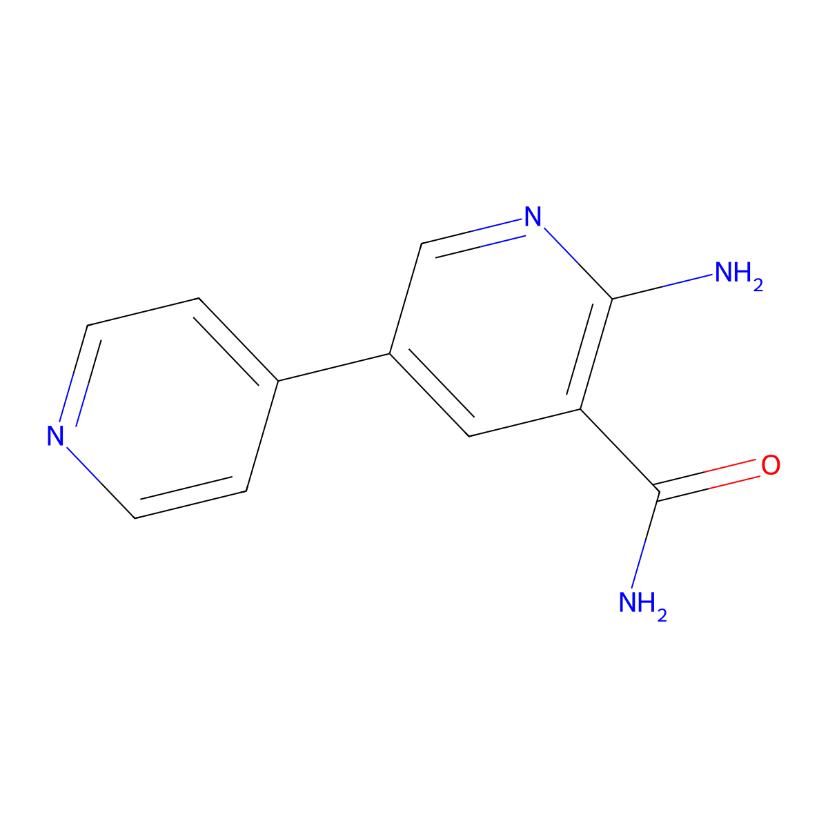 6-Amino-[3,4'-bipyridine]-5-carboxamide molecular structure, CAS 122578-93-2