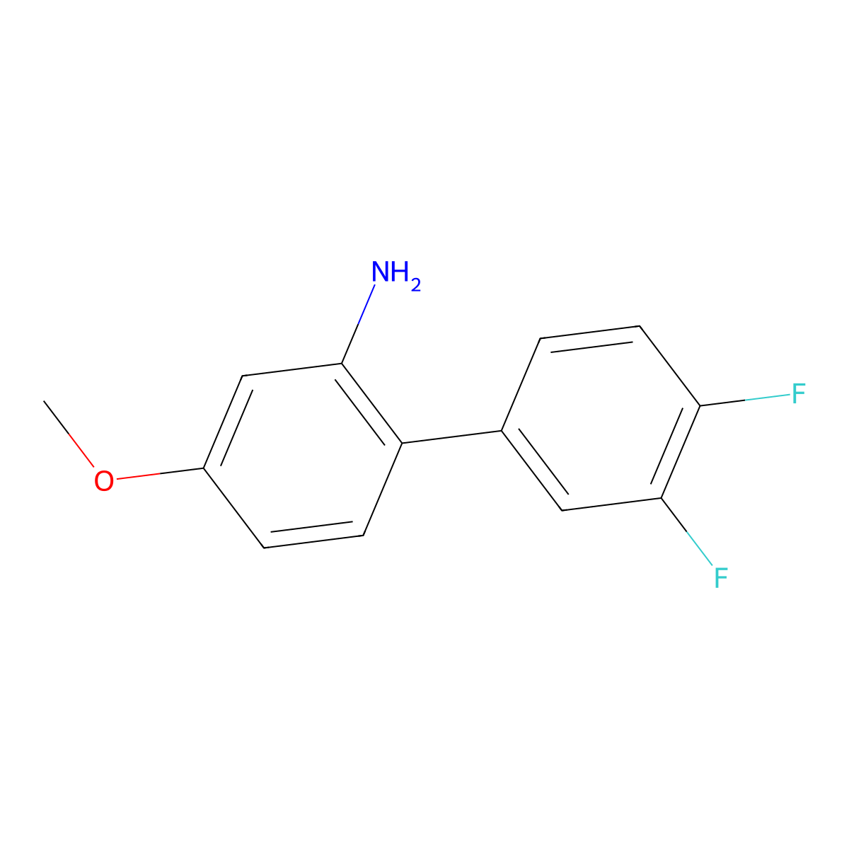 3',4'-Difluoro-4-methoxy-[1,1'-biphenyl]-2-amine molecular structure, CAS 1225780-05-1