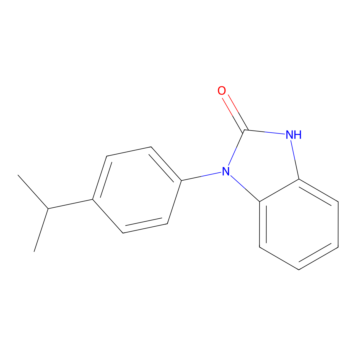 1-(4-(propan-2-yl)phenyl)-2,3-dihydro-1H-1,3-benzodiazol-2-one molecular structure, CAS 1225781-20-3