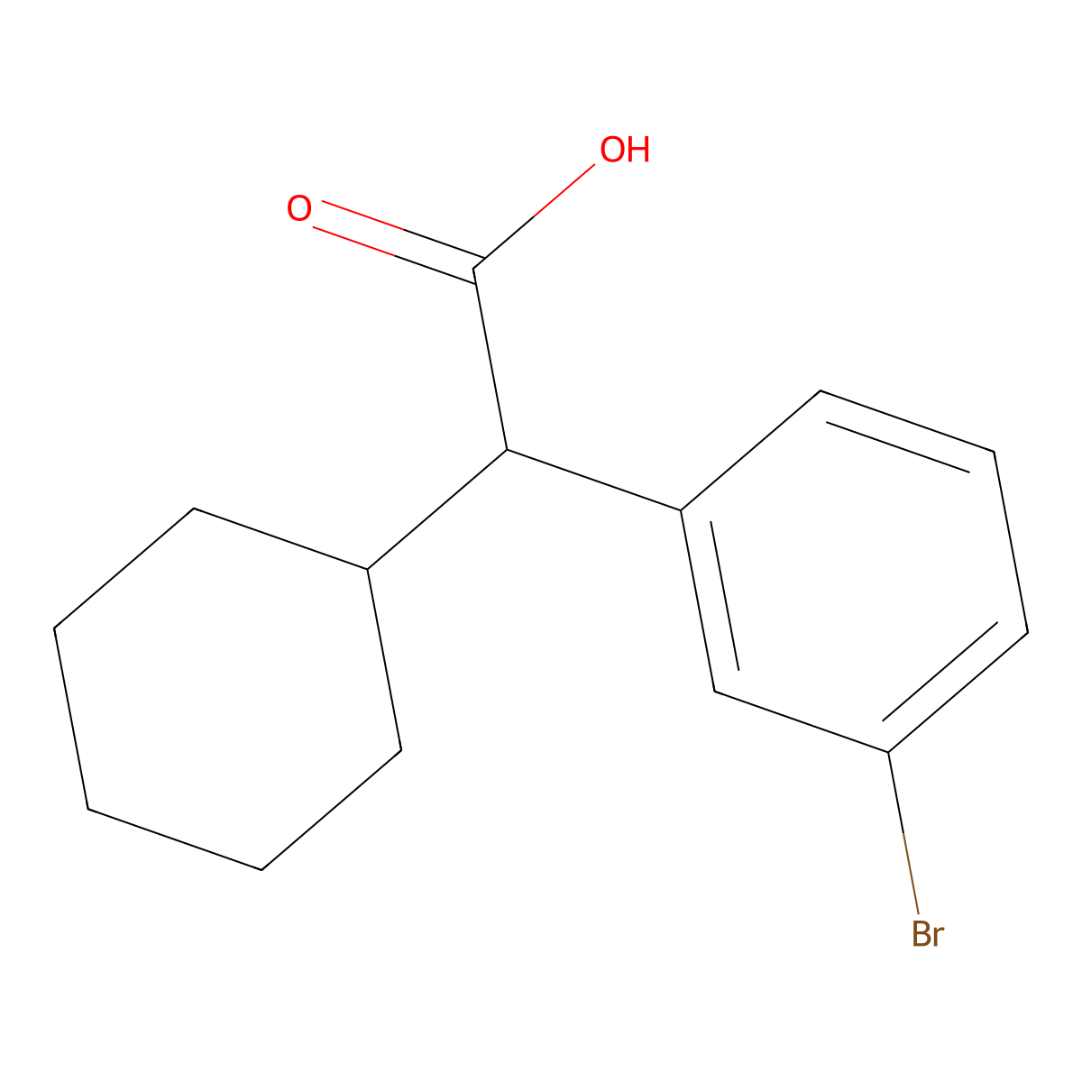 2-(3-Bromophenyl)-2-cyclohexylacetic acid molecular structure, CAS 1225786-20-8