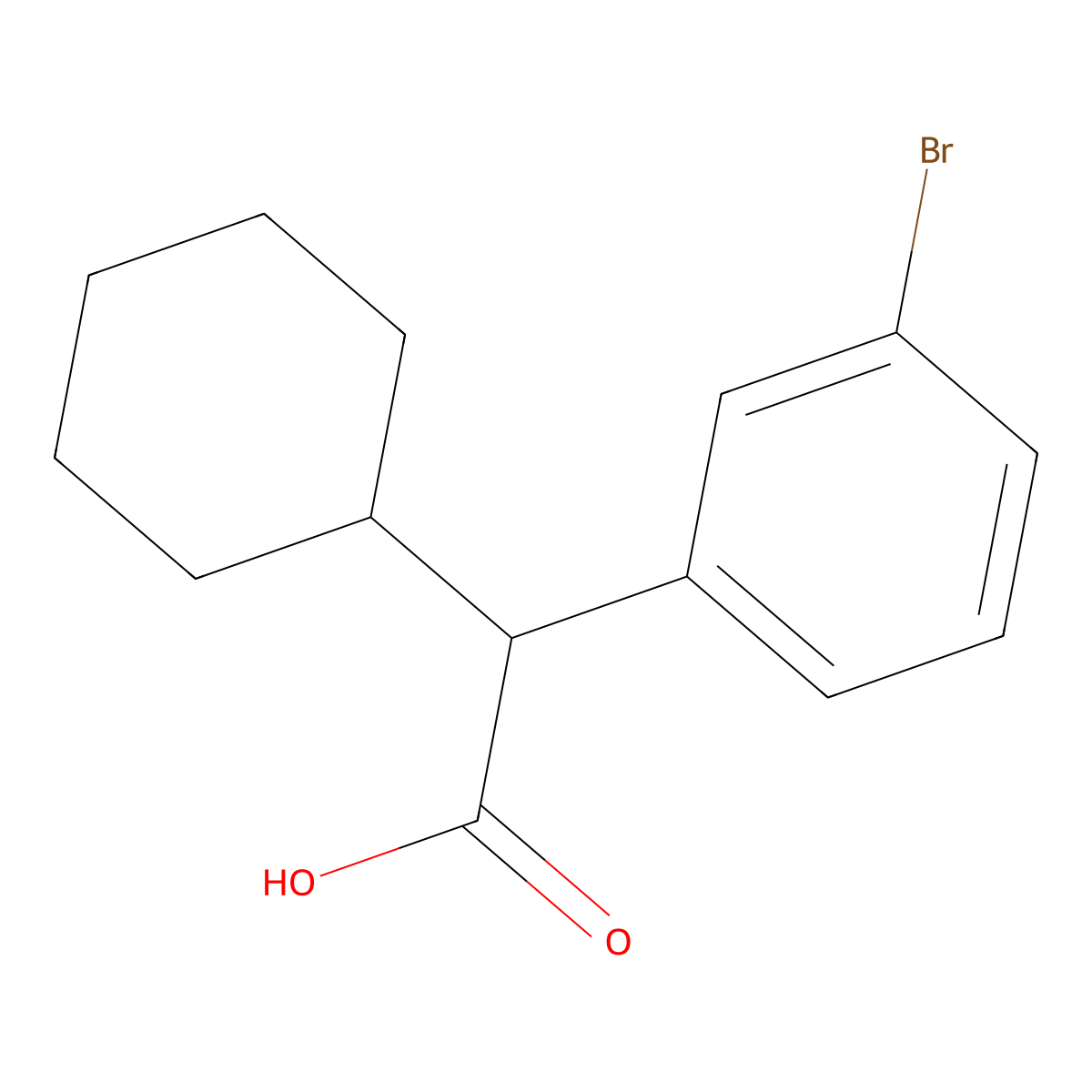 2-(3-Bromophenyl)-2-cyclohexylacetic acid molecular structure, CAS 1225786-20-8