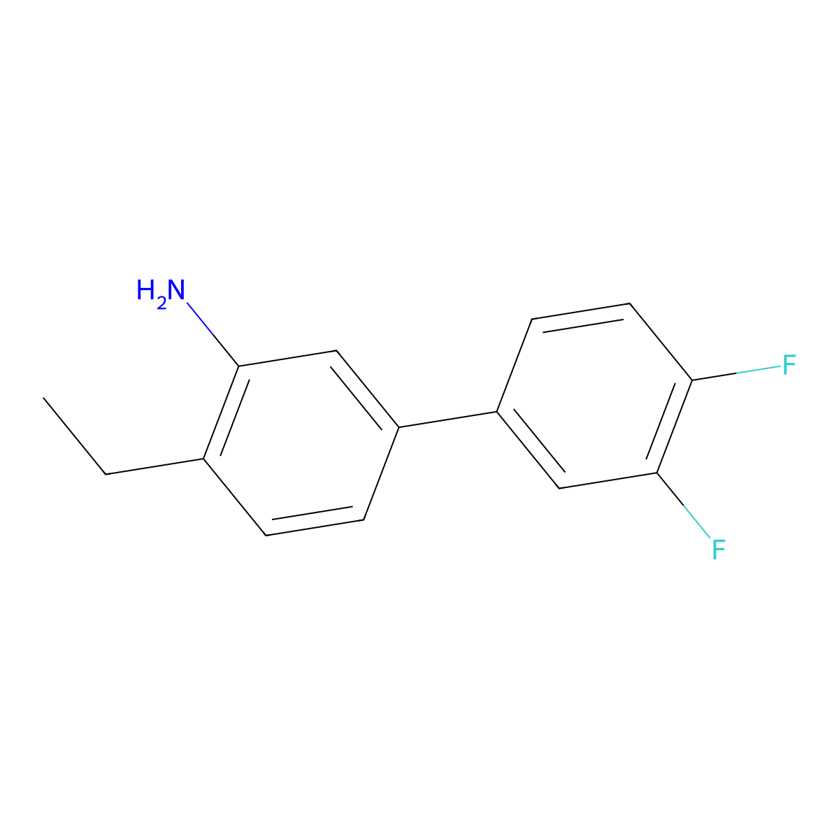 4-Ethyl-3',4'-difluoro-[1,1'-biphenyl]-3-amine molecular structure, CAS 1225793-23-6