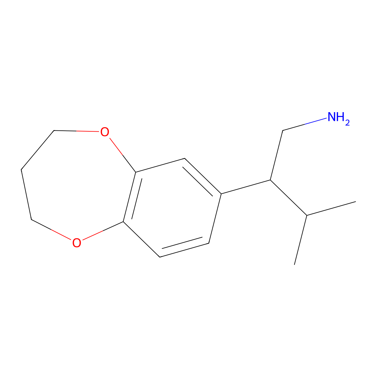 2-(3,4-Dihydro-2H-benzo[b][1,4]dioxepin-7-yl)-3-methylbutan-1-amine molecular structure, CAS 1225793-46-3