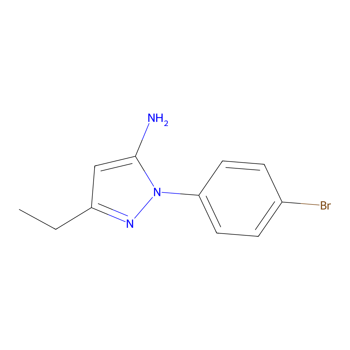 1-(4-Bromophenyl)-3-ethyl-1H-pyrazol-5-amine molecular structure, CAS 1225794-45-5