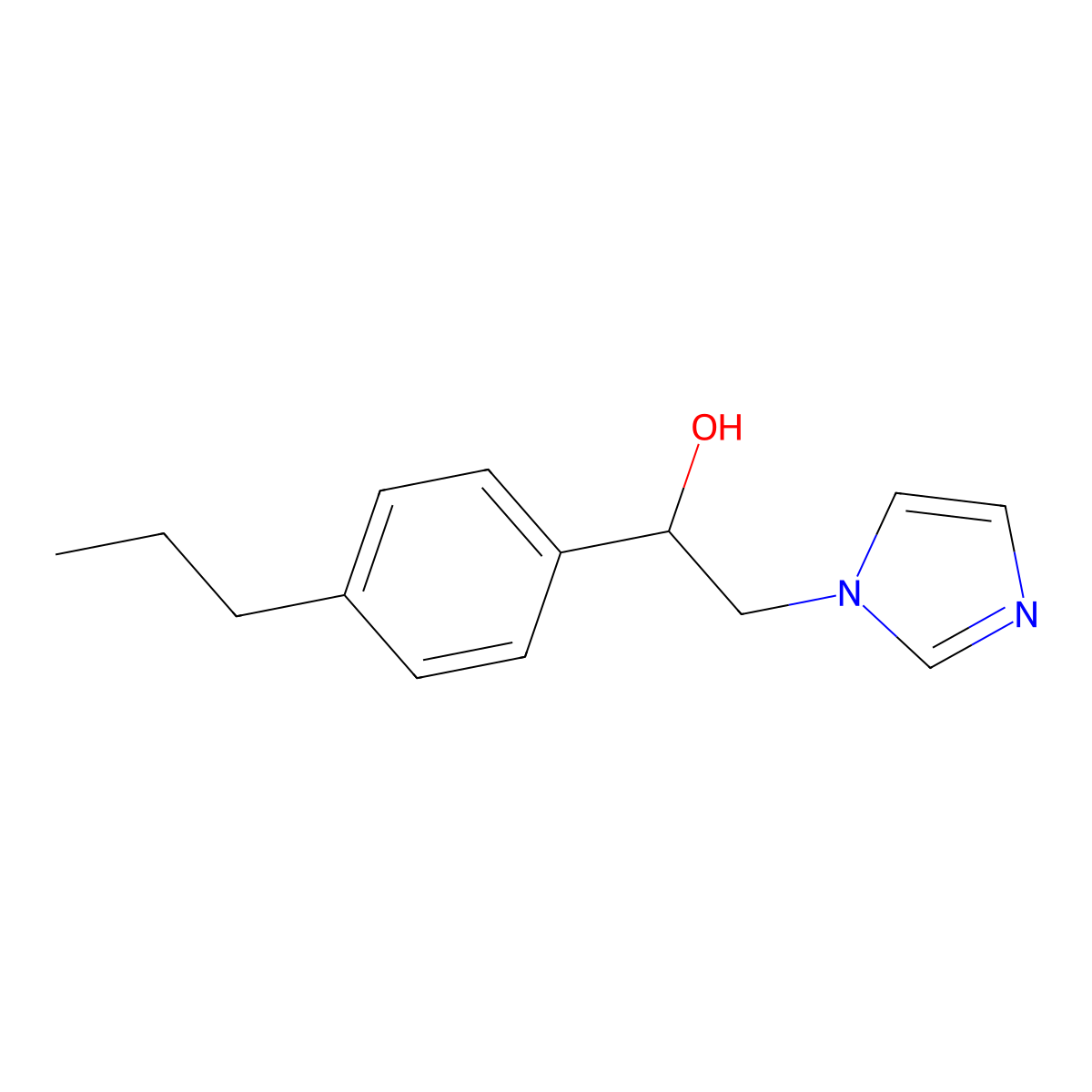 2-(1H-imidazol-1-yl)-1-(4-propylphenyl)ethan-1-ol molecular structure, CAS 1225794-77-3