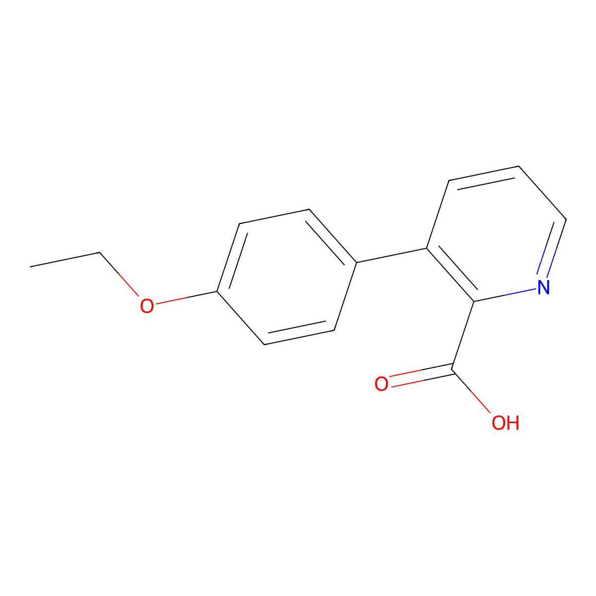 3-(4-Ethoxyphenyl)pyridine-2-carboxylic acid molecular structure, CAS 1225798-70-8