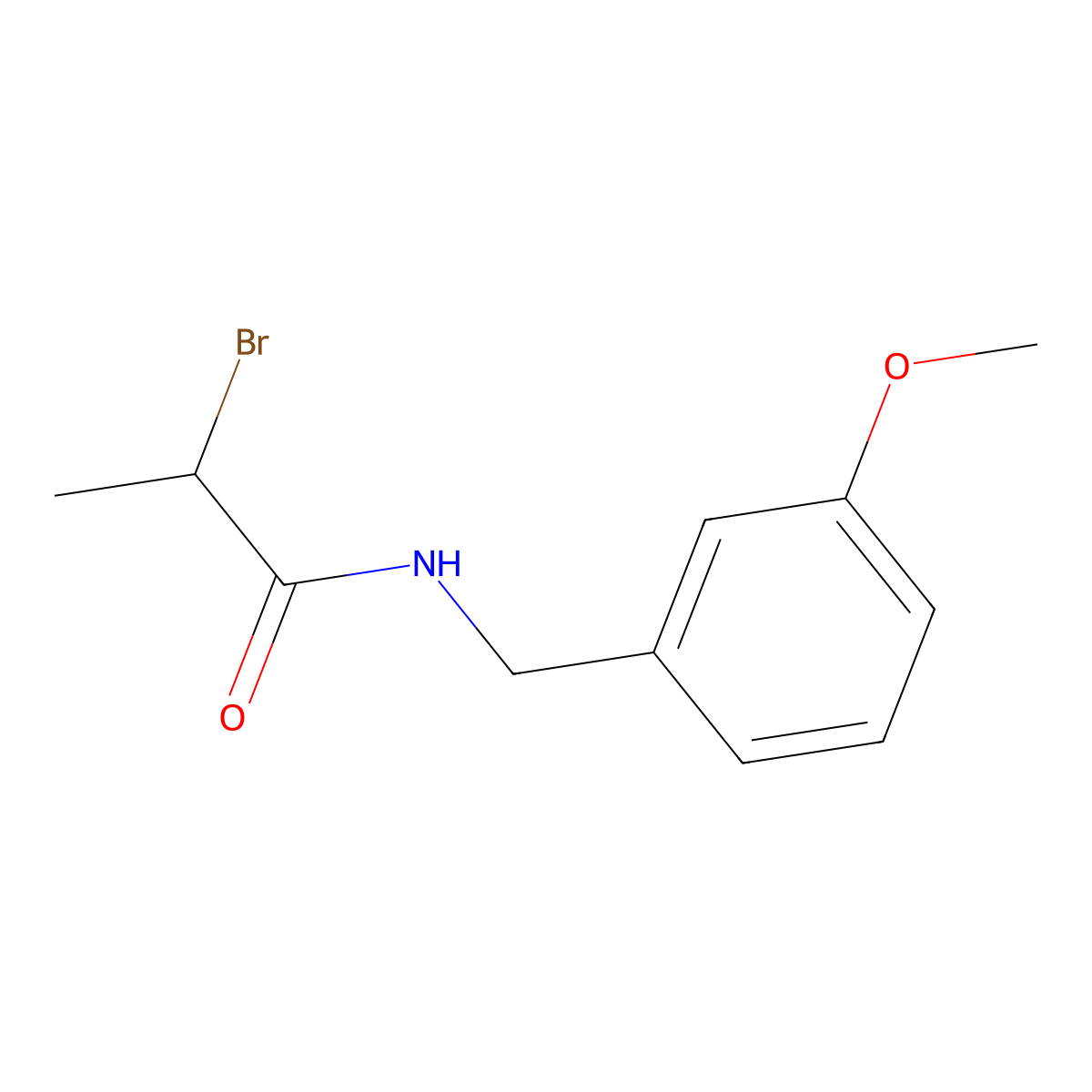 2-bromo-N-(3-methoxybenzyl)propanamide molecular structure, CAS 1225806-43-8