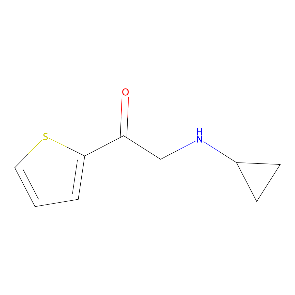 2-Cyclopropylamino-1-thiophen-2-yl-ethanone molecular structure, CAS 1225812-63-4