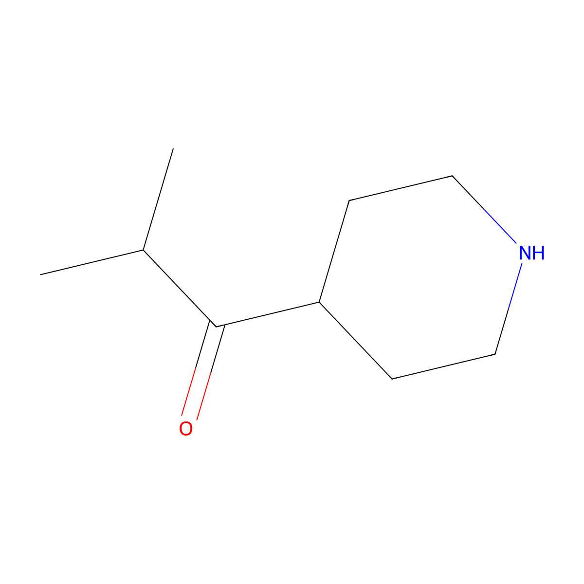 2-Methyl-1-(piperidin-4-YL)propan-1-one molecular structure, CAS 1225812-70-3