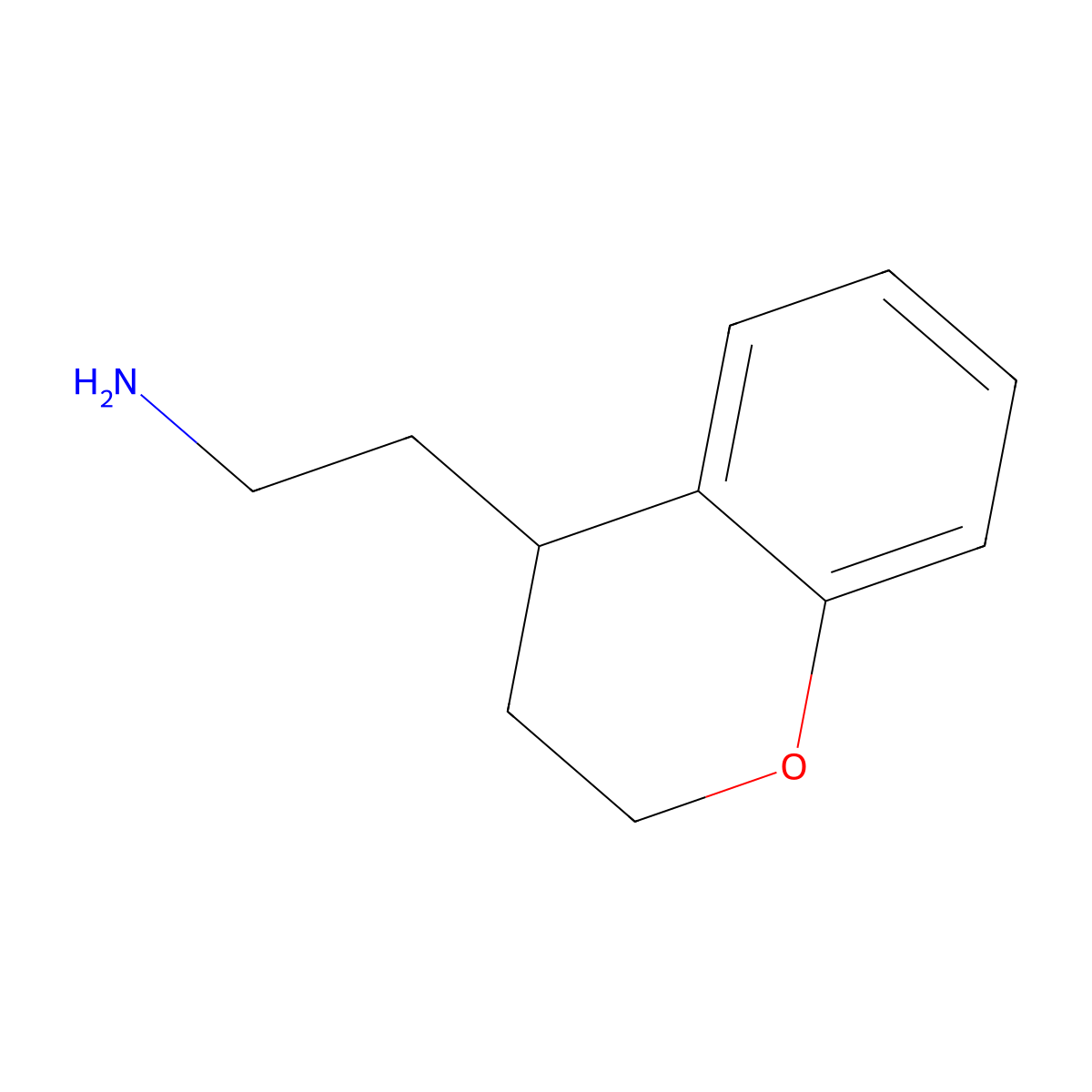 2-(3,4-dihydro-2H-1-benzopyran-4-yl)ethan-1-amine molecular structure, CAS 1225814-82-3