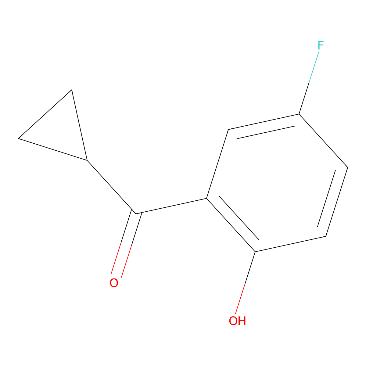 2-Cyclopropanecarbonyl-4-fluorophenol molecular structure, CAS 1225815-64-4