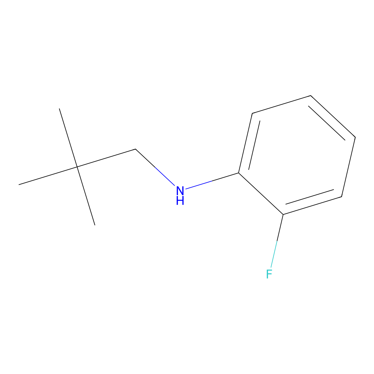 N-(2,2-dimethylpropyl)-2-fluoroaniline molecular structure, CAS 1225816-16-9