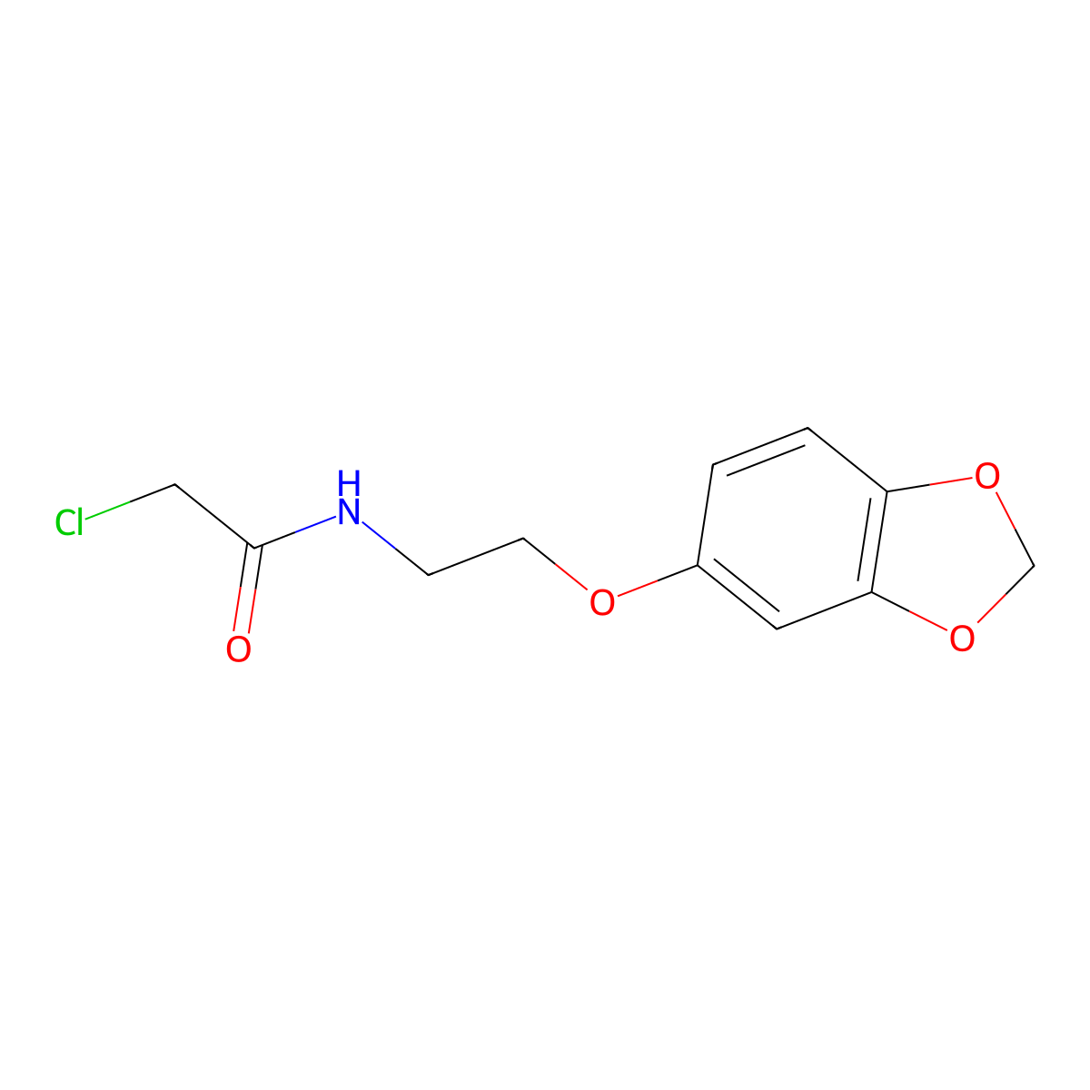 N-[2-(2H-1,3-benzodioxol-5-yloxy)ethyl]-2-chloroacetamide molecular structure, CAS 1225816-53-4