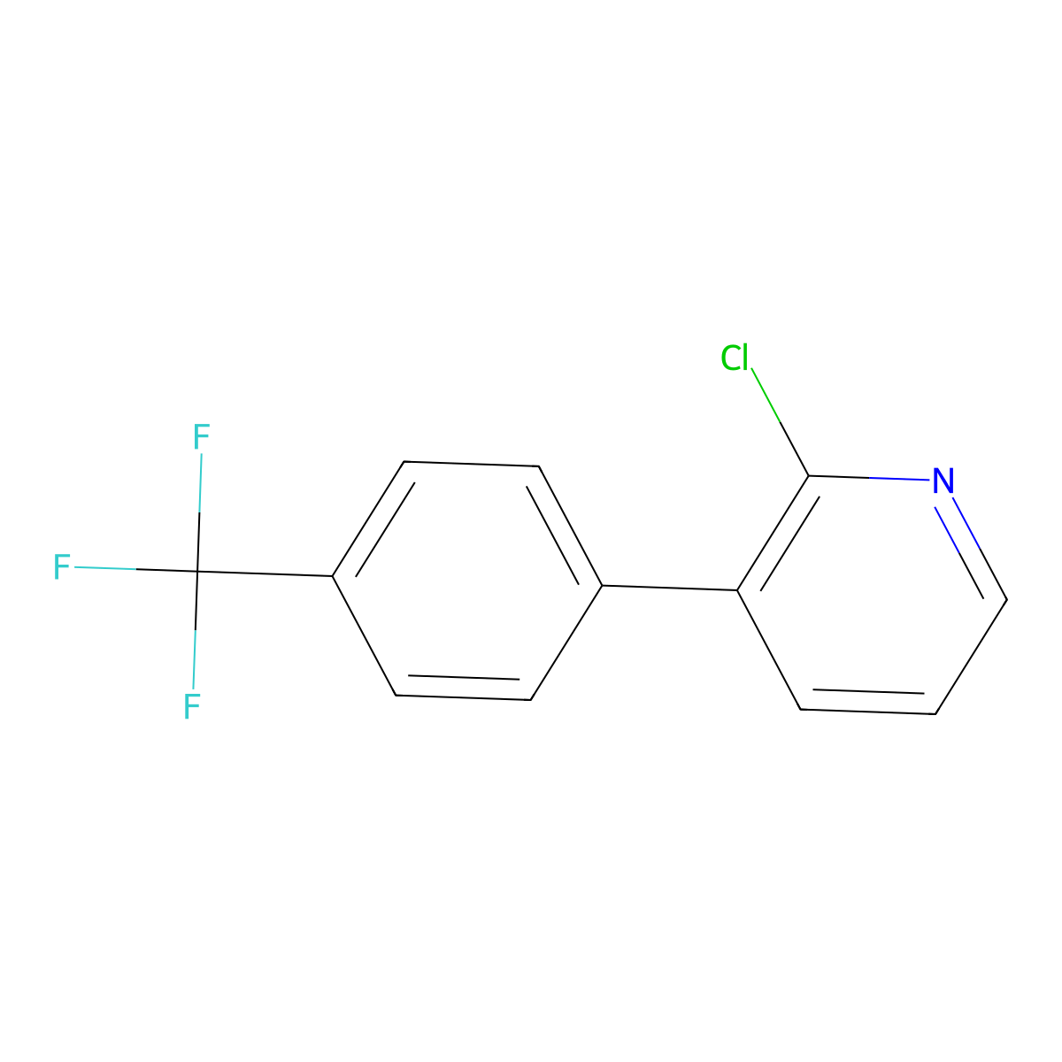 2-Chloro-3-(4-trifluoromethylphenyl)pyridine molecular structure, CAS 1225816-56-7