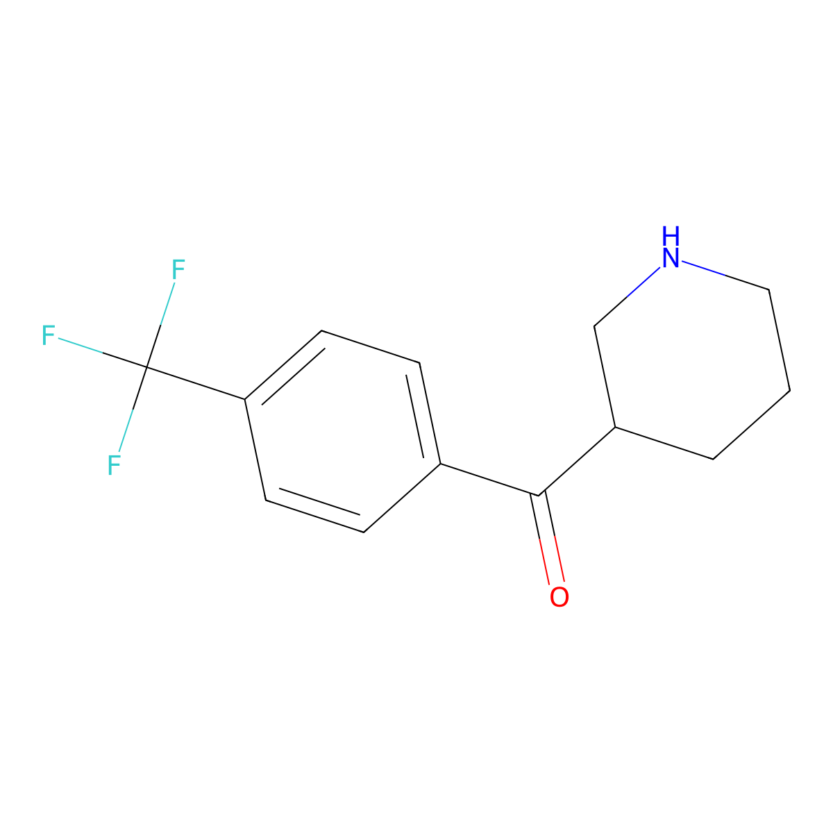 Piperidin-3-yl(4-(trifluoromethyl)phenyl)methanone molecular structure, CAS 1225816-92-1