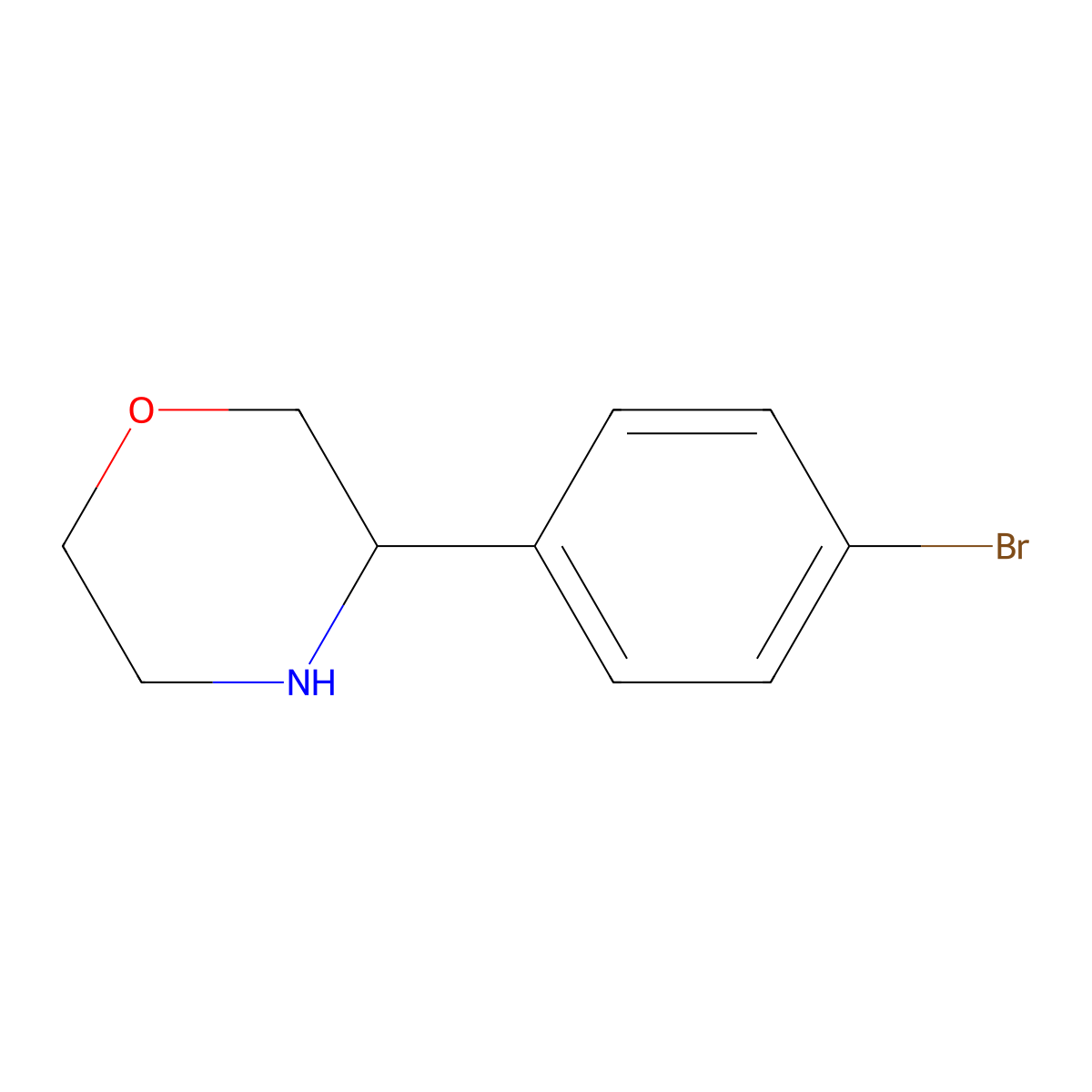 3-(4-Bromophenyl)morpholine molecular structure, CAS 1225823-06-2