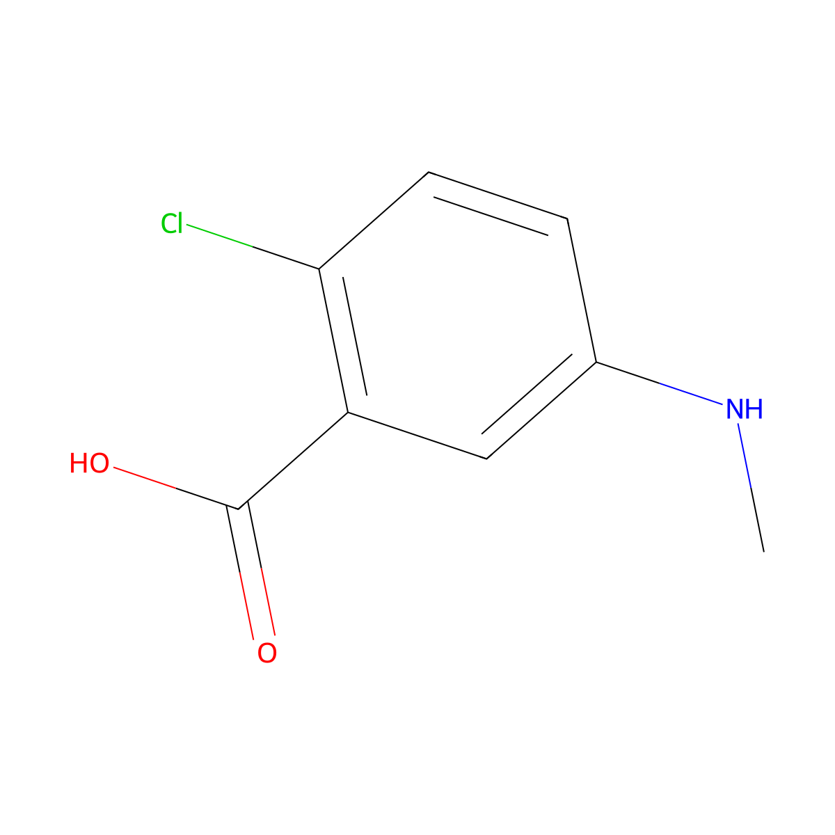 2-Chloro-5-(methylamino)benzoic acid molecular structure, CAS 1225823-38-0