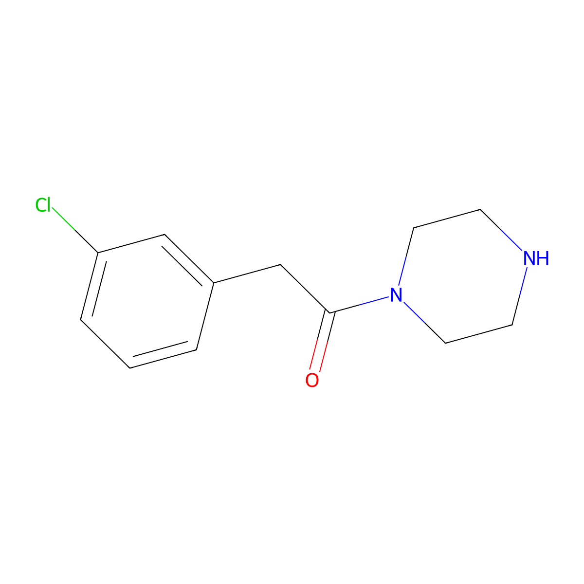 2-(3-Chlorophenyl)-1-(piperazin-1-yl)ethan-1-one molecular structure, CAS 1225823-53-9