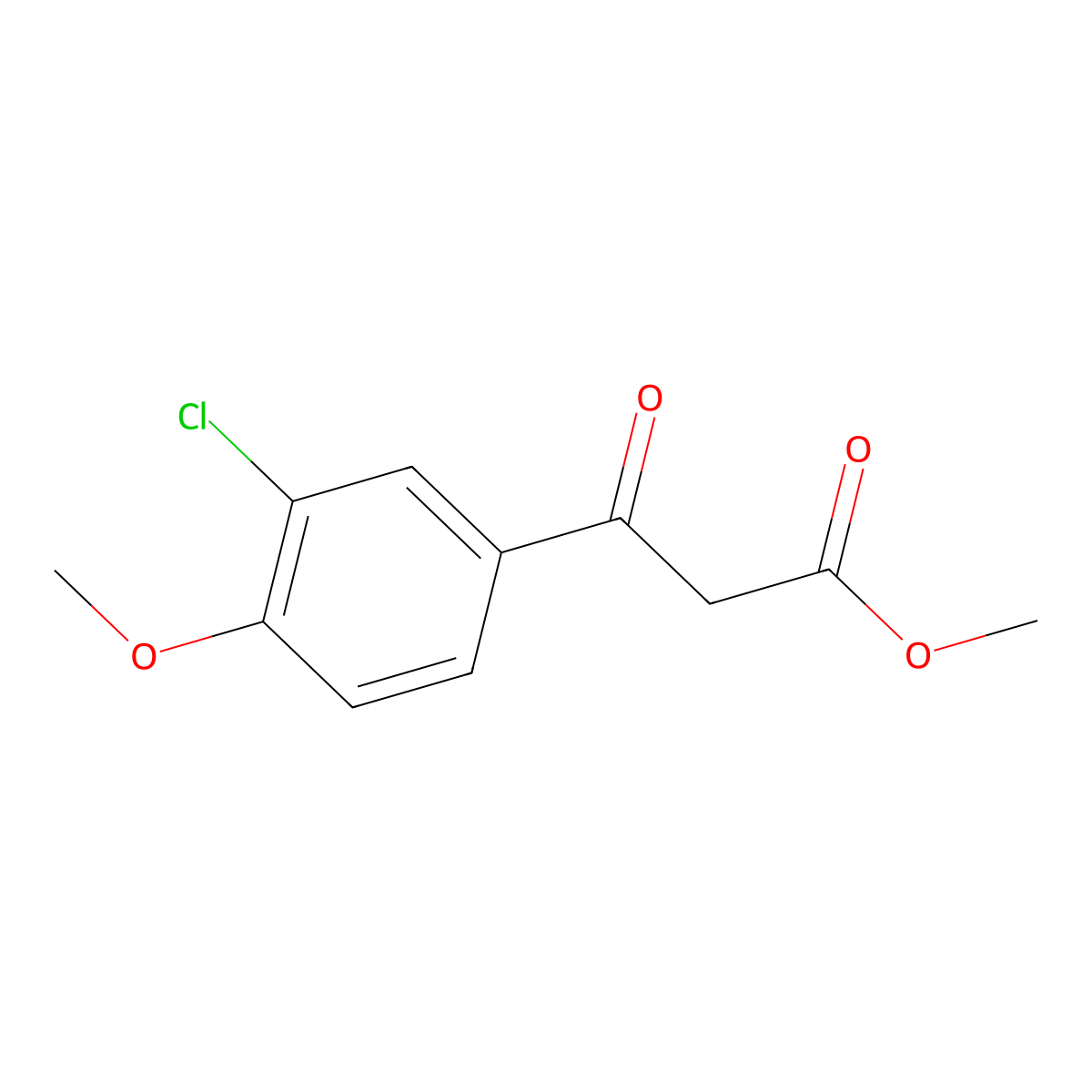 Methyl 3-(3-chloro-4-methoxyphenyl)-3-oxopropanoate molecular structure, CAS 1225824-46-3