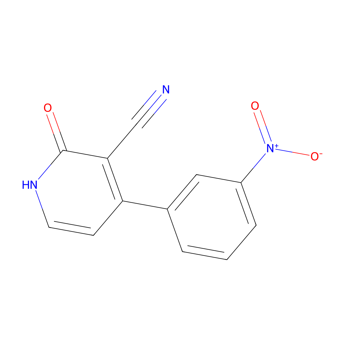 4-(3-Nitrophenyl)-2-oxo-1,2-dihydropyridine-3-carbonitrile molecular structure, CAS 1225829-07-1