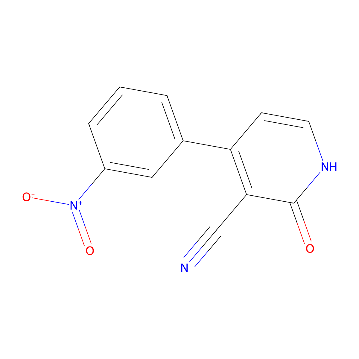 4-(3-Nitrophenyl)-2-oxo-1,2-dihydropyridine-3-carbonitrile molecular structure, CAS 1225829-07-1