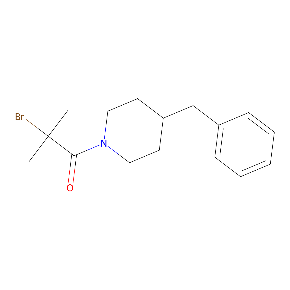 4-Benzyl-1-(2-bromo-2-methylpropanoyl)piperidine molecular structure, CAS 1225839-46-2