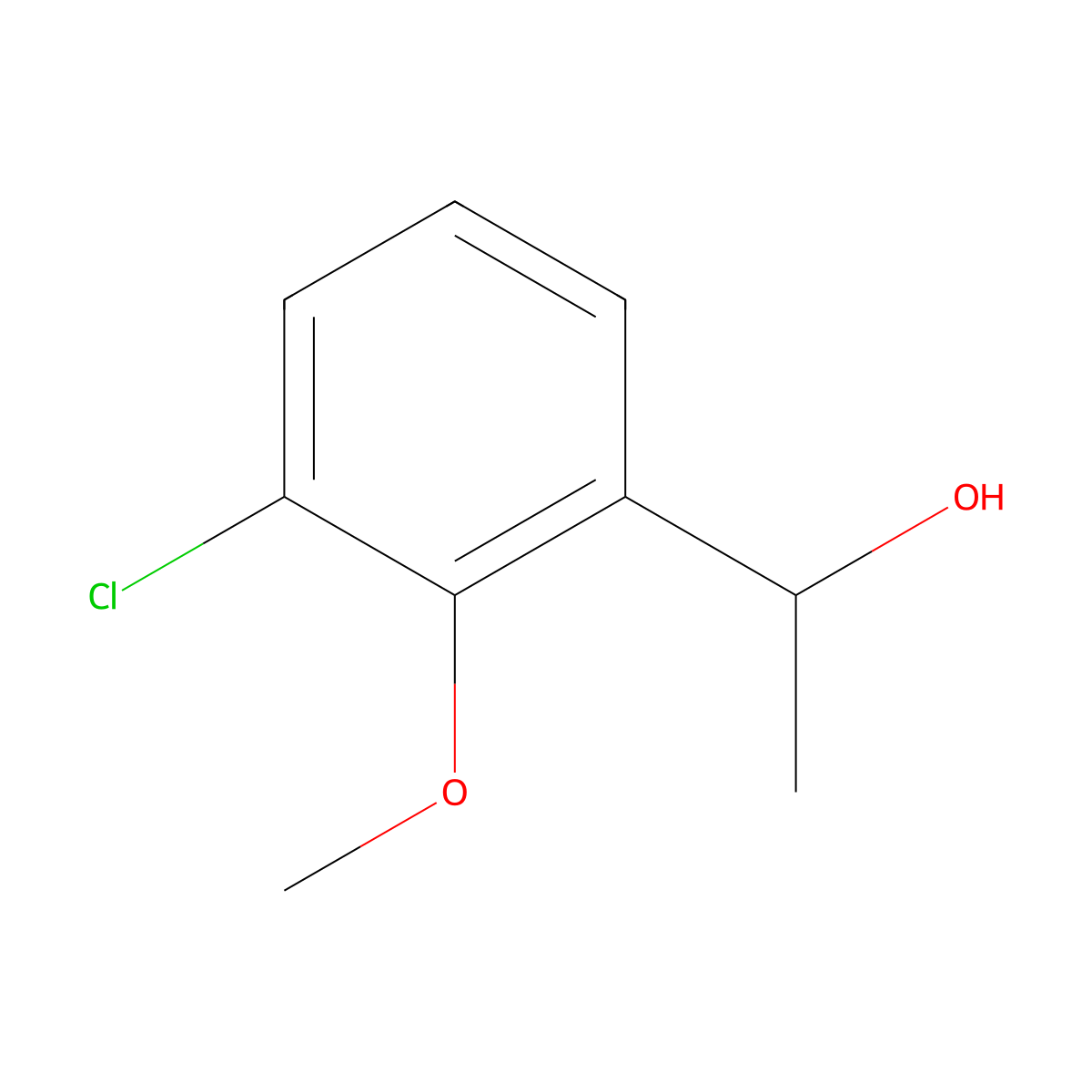 1-(3-Chloro-2-methoxyphenyl)ethanol molecular structure, CAS 1225846-52-5