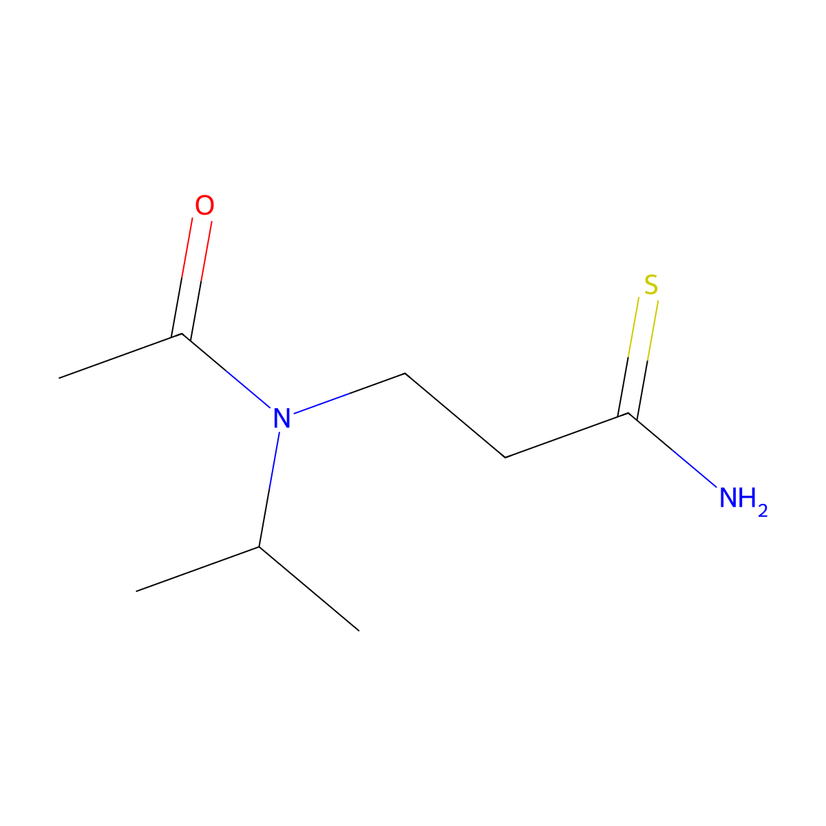 N-(2-carbamothioylethyl)-N-(propan-2-yl)acetamide molecular structure, CAS 1225846-65-0