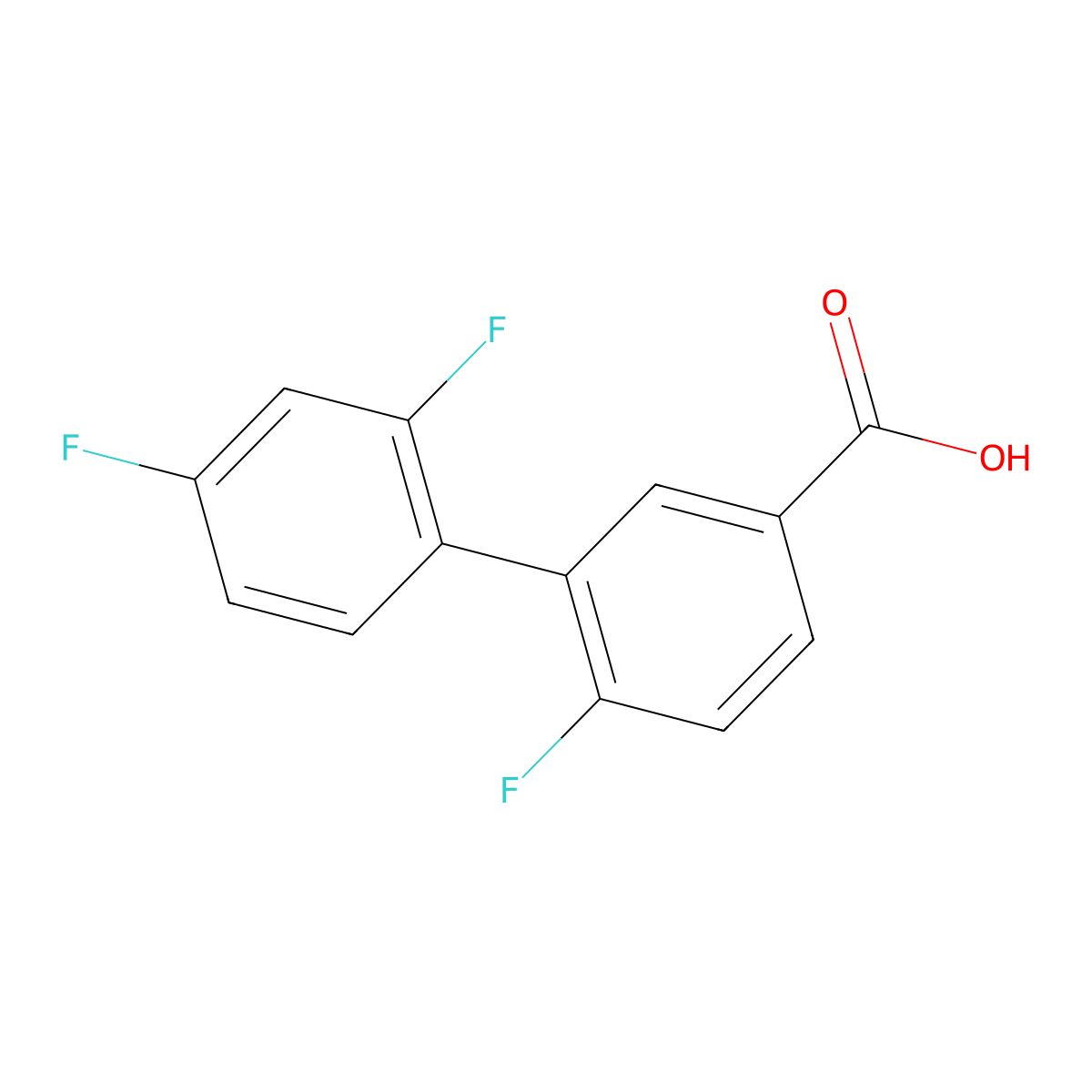 3-(2,4-Difluorophenyl)-4-fluorobenzoic acid molecular structure, CAS 1225847-39-1